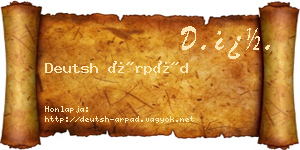 Deutsh Árpád névjegykártya