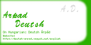 arpad deutsh business card