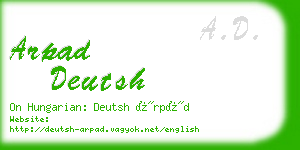 arpad deutsh business card